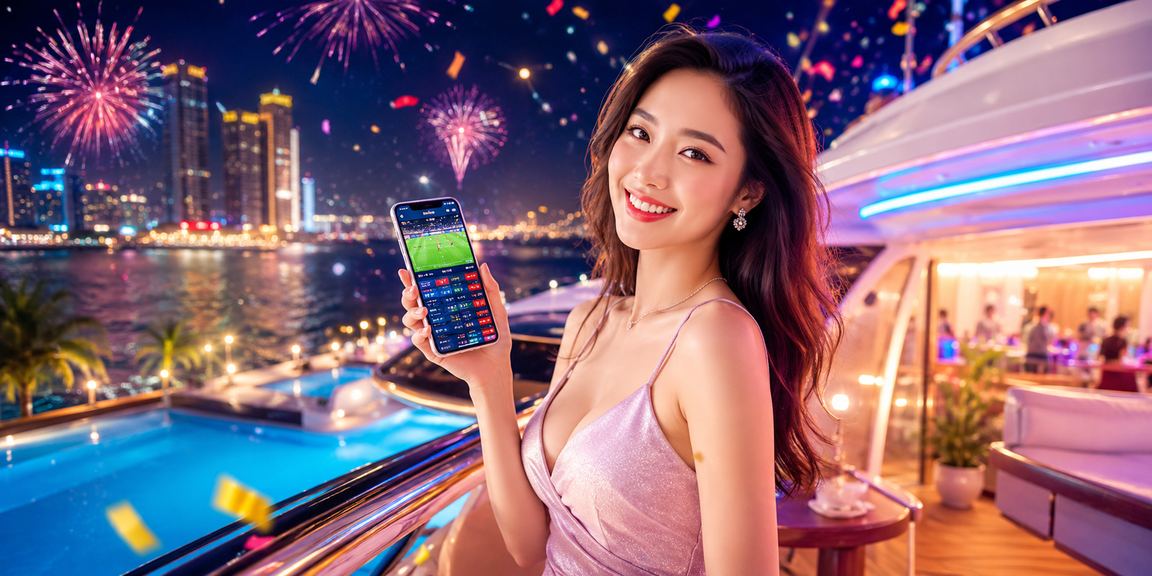 Người dùng tại Nha Trang trải nghiệm casino trực tuyến ban đêm qua điện thoại với ánh đèn neon rực rỡ